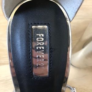 Forever 21 Silver Open Toed Heels